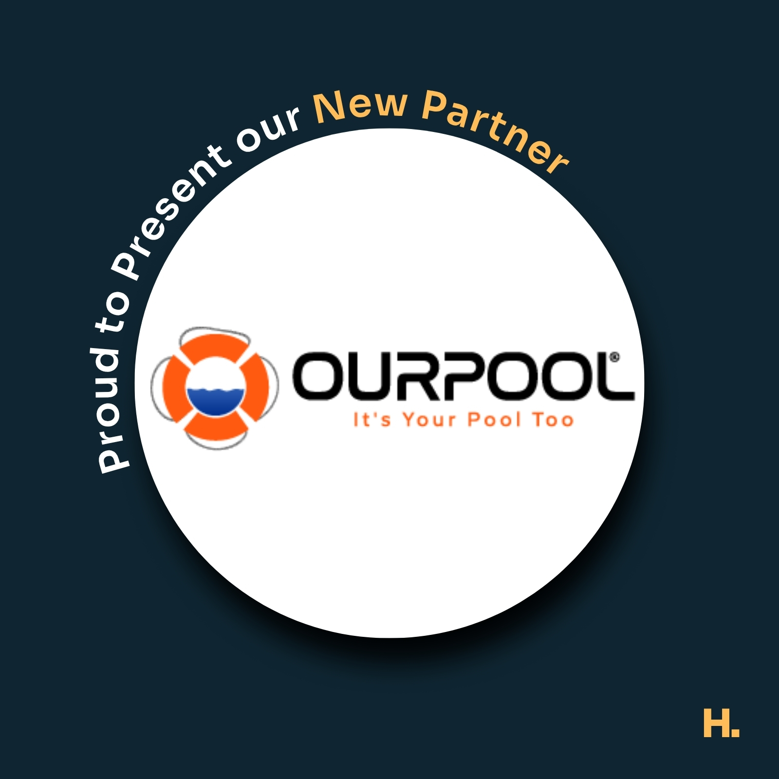 Presenting OurPool as our new trusted partner. Logo of Ourpool.